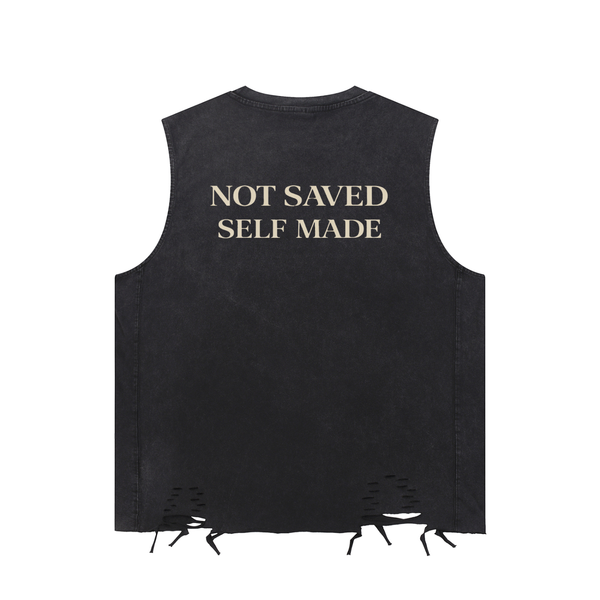 Threads of Kaos,Rebel wear,Not saved self made,Raw hem top,Streetwear ,Streetwear tank,Kaos Tank