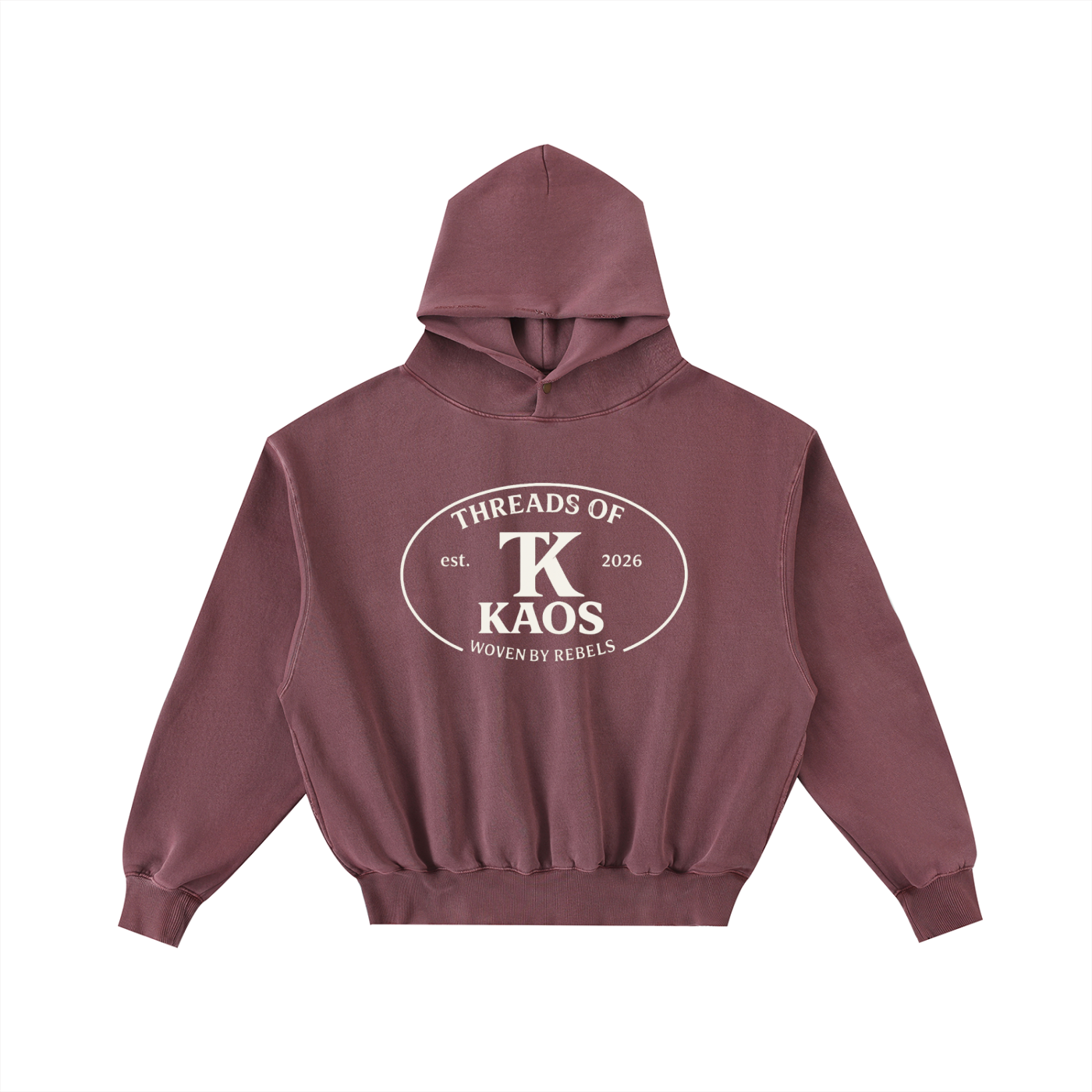 Frayed Enzyme Washed Fleece Hoodie