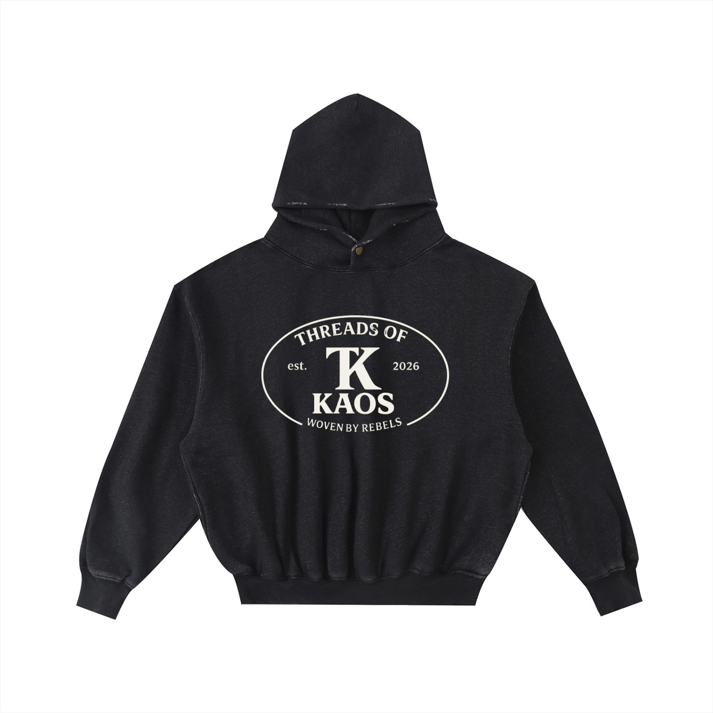 Frayed Enzyme Washed Fleece Hoodie