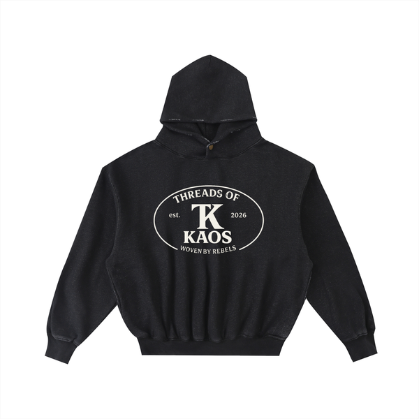 Frayed Enzyme Washed Fleece Hoodie