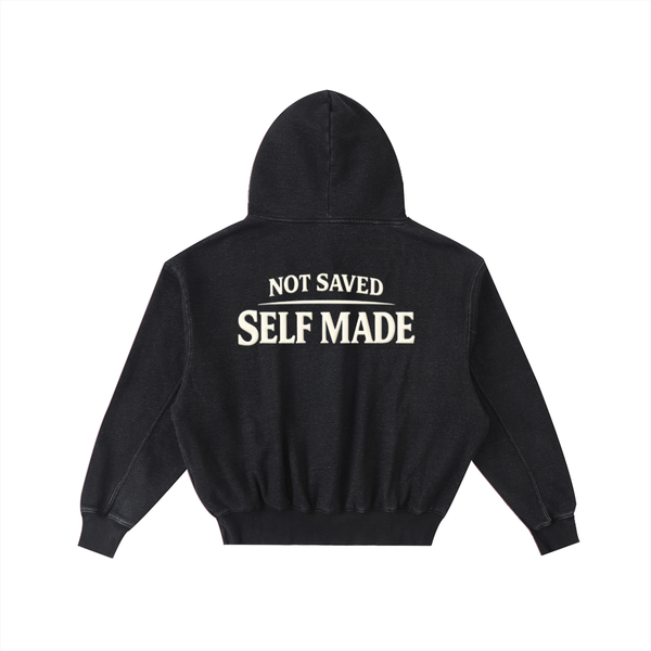 Frayed Enzyme Washed Fleece Hoodie