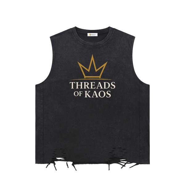 Threads of Kaos,Rebel wear,Not saved self made,Raw hem top,Streetwear ,Streetwear tank,Kaos Tank